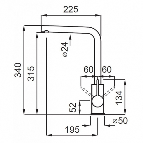 ELLECI MIKS01CR MISCELATORE MONOCOMANDO A CANNA ALTA COLORE CROMATO - PROMO