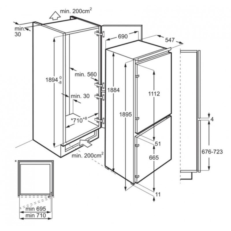 ELECTROLUX KNS7TE75S FRIGORIFERO COMBINATO DA...