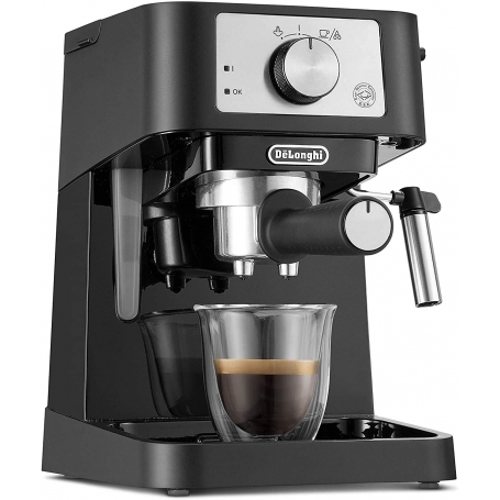 DE LONGHI EC260.BK MACCHINA DA CAFFE' ESPRESSO PER CIALDE O MACINATO 1100W SERBATOIO 1LT NERO/INOX