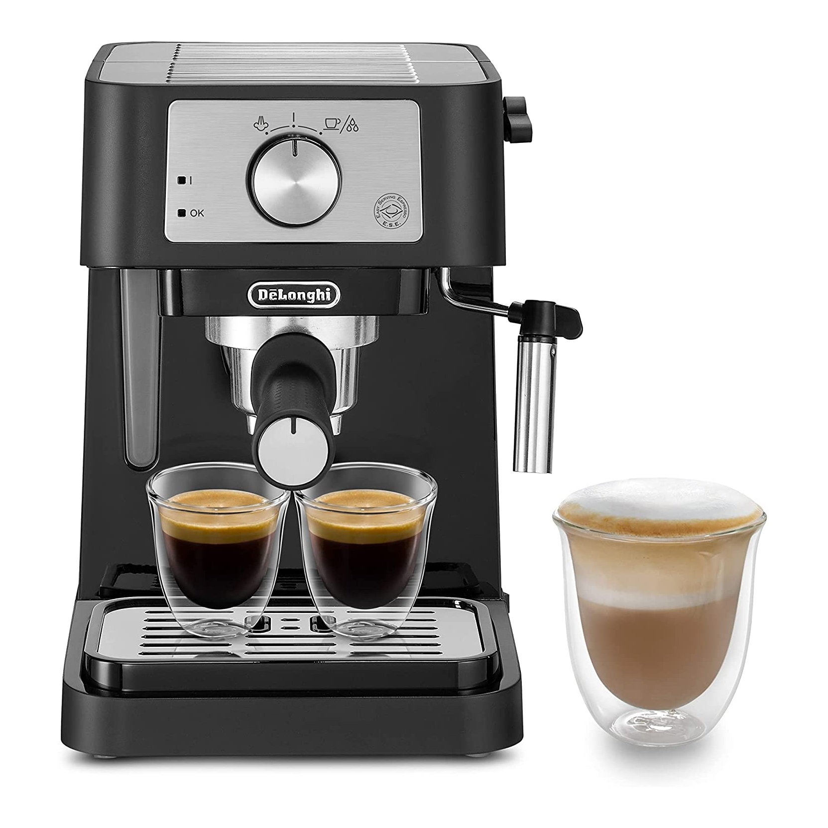 DE LONGHI EC260.BK MACCHINA DA CAFFE' ESPRESSO PER CIALDE O MACINATO 1100W  SERBATOIO 1LT NERO/