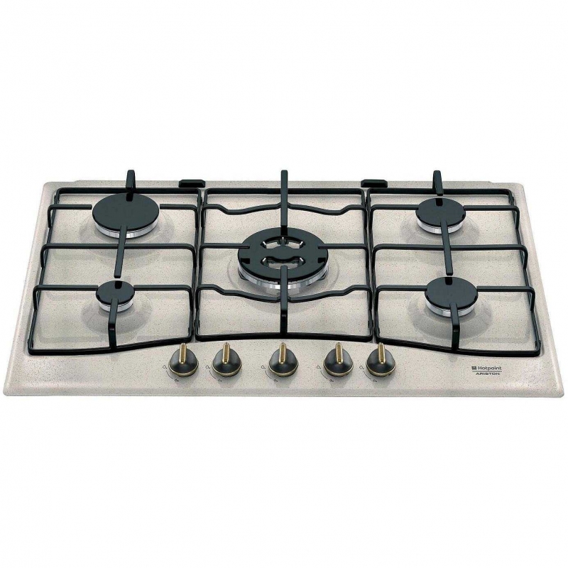 PIANO COTTURA ARISTON HOTPOINT PCN752T/IX/HA  INOX 5 FUOCHI 75X51 GARANZIA ITALIA- IMMEDIATAMENTE DISPONIBILE