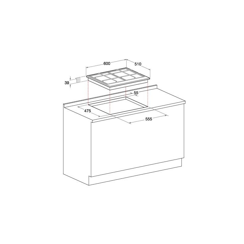 Hotpoint PCN 642 T/IXIncasso Piano cottura a gas Acciaio inossida
