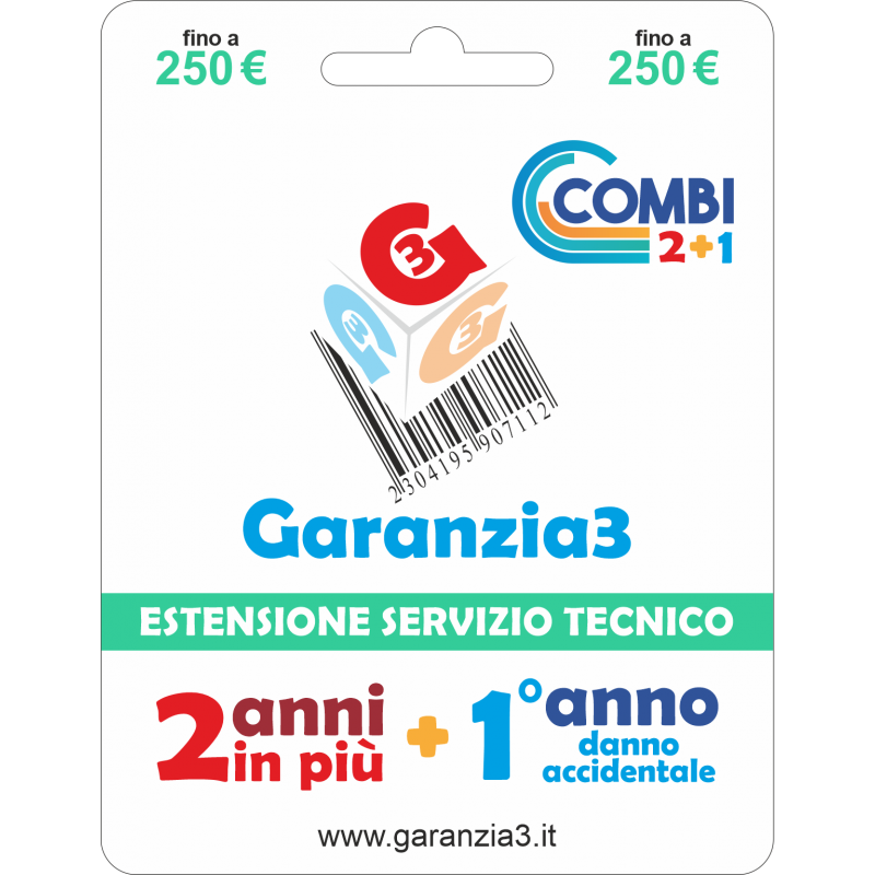 GR3 COMBI 250 - SERVIZIO ESTENSIONE DI GARANZIA CON COPERTURA DANNO ACCIDENTALE PER 1 ANNO PIU' 2 ANNI DI ASSISTENZA AGGIUNTIVI