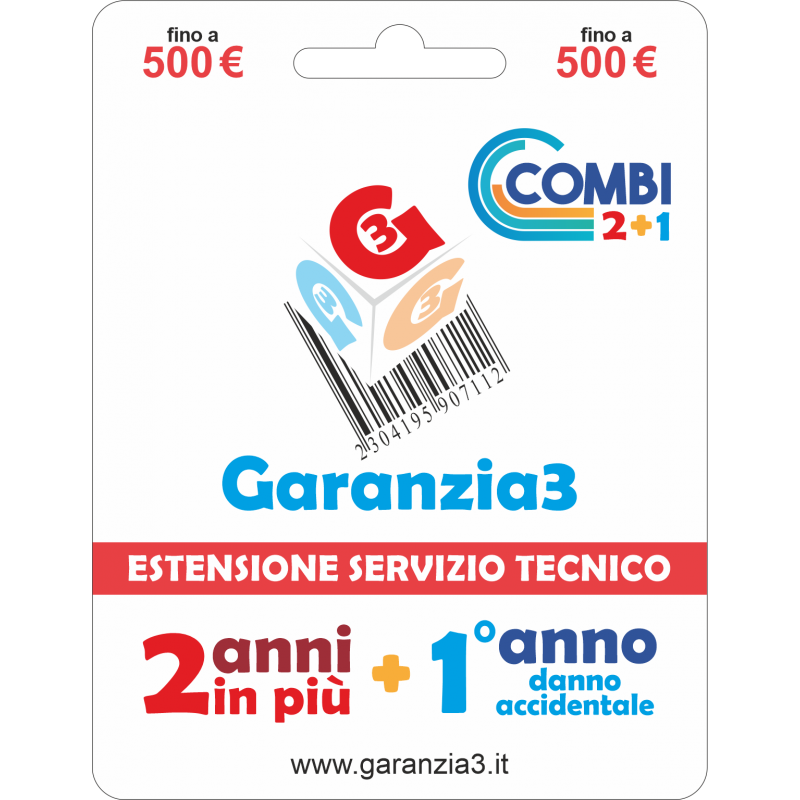 GR3 COMBI 500 - SERVIZIO ESTENSIONE DI GARANZIA CON COPERTURA DANNO ACCIDENTALE PER 1 ANNO PIU' 2 ANNI DI ASSISTENZA AGGIUNTIVI