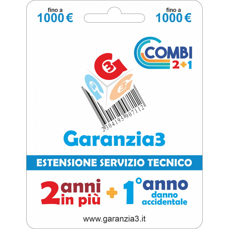 GR3 COMBI 1000 - SERVIZIO ESTENSIONE DI GARANZIA CON COPERTURA DANNO ACCIDENTALE PER 1 ANNO PIU' 2 ANNI DI ASSISTENZA AGGIUNTIVI