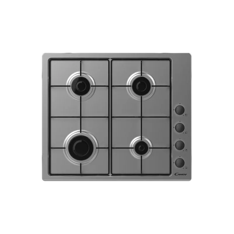 OUTLET CANDY O-CHW6LBX PIANO COTTURA A GAS 4 FUOCHI DA 60 CM INOX - CON DIFETTI