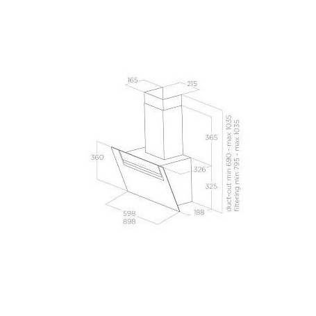 ELICA PRF0166929 SHEEN S BL/A/90 CAPPA ASPIRANTE A PARETE 90CM IN VETRO NERO