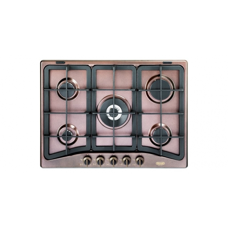 DE LONGHI ROF46PRO PIANO COTTURA RAME 60 CM FINITURE OTTONE ANTICATO -GARANZIA ITALIA
