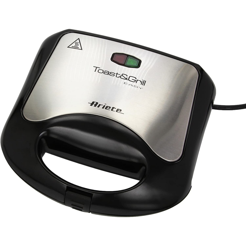 ARIETE 1980 TOAST & GRILL EASY TOSTIERA 750W PIASTRE ANTIADERENTI COLORE NERO/INOX - PROMO