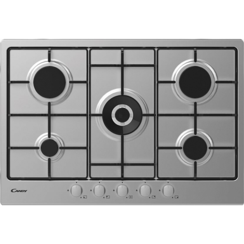 OUTLET CANDY O-CHW74WX PIANO COTTURA 75CM 5 FUOCHI A GAS INOX - CON DIFETTI