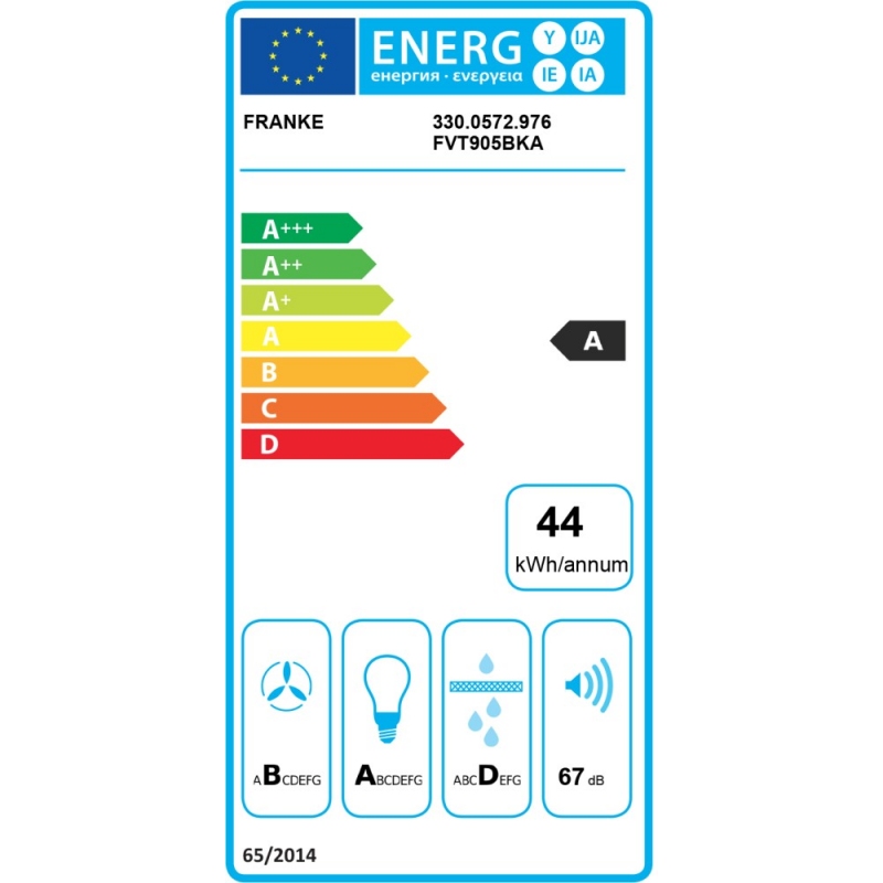 FRANKE FVT 905 BK A CAPPA ASPIRANTE A PARETE...