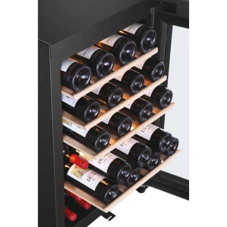 HAIER HWS49GA CANTINETTA VINI 49 BOTTIGLIE ILLUMINAZIONE LED VETRO ANTI UV CLASSE F COLORE NERO