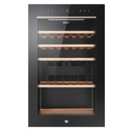 HAIER HWS49GA CANTINETTA VINI 49 BOTTIGLIE ILLUMINAZIONE LED VETRO ANTI UV CLASSE F COLORE NERO