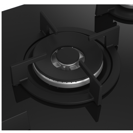 BEKO HILL75222S PIANO COTTURA DA INCASSO 75CM 5 FUOCHI A GAS GRIGLIE IN GHISA IN VETRO NERO