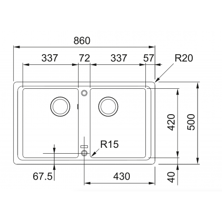 FRANKE BSG 620 3 1/2 - 114.0568.046 - LAVELLO 86X50CM 2 VASCHE FINITURA GRAFITE COLORE AVENA