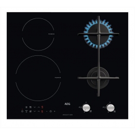 AEG BN071436DH PIANO COTTURA A INDUZIONE + 2 FUOCHI A GAS 60CM IN VETROCERAMICA NERO - PROMO