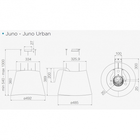 ELICA PRF0071972D CAPPA SOSPESA A ISOLA JUNO WH/F 51 50CM COLORE BIANCO - PROMO