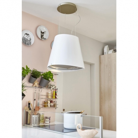 ELICA PRF0071972D CAPPA SOSPESA A ISOLA JUNO WH/F 51 50CM COLORE BIANCO - PROMO