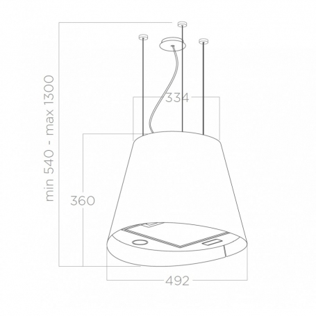 ELICA PRF0071972D CAPPA SOSPESA A ISOLA JUNO WH/F 51 50CM COLORE BIANCO - PROMO