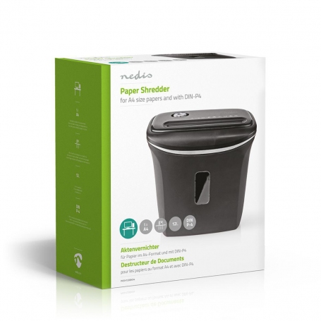 NEDIS PASH120BKA4 DISTRUGGI DOCUMENTI CAPIENZA 12LT COLORE NERO - PROMO