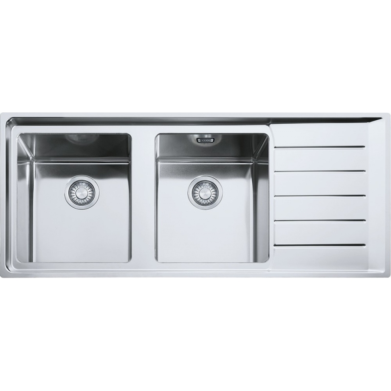 FRANKE NPX621 LAVELLO DA INCASSO 116X50CM 2 VASCHE CON GOCCIOLATOIO A DESTRA ACCIAIO INOX - 101.0068.377