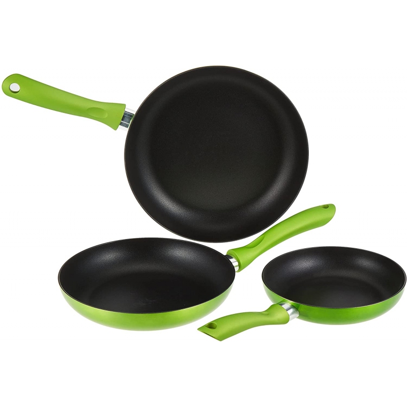 TOGNANA SHINY GREEN V279133SHGR SET 3 PADELLE A INDUZIONE - PROMO