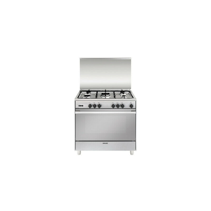 GLEM GAS UN965VI CUCINA 90X60 5 FUOCHI A GAS FORNO VENTILATO CON GRILL CLASSE A COLORE INOX - PROMO