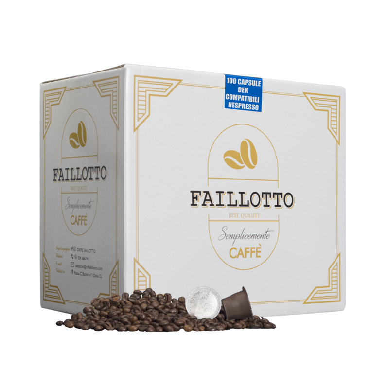 FAILLOTTO 100 CAPSULE MISCELA DECAFFEINATO COMPATIBILE CON NESPRESSO - FL021 - PROMO