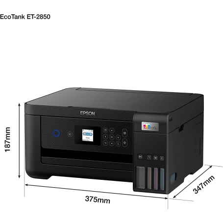 EPSON ECOTANK ET-2850 STAMPANTE MULTIFUNZIONE 3 IN 1 A COLORI CON WIFI USB COLORE NERO - PROMO