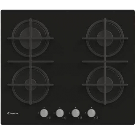 CANDY CVG6B PIANO COTTURA 60CM 4 FUOCHI A GAS IN VETRO NERO