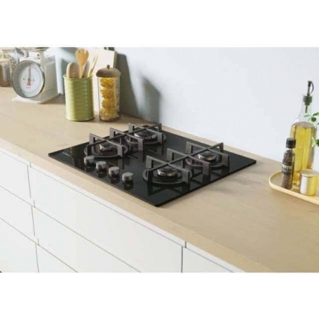 CANDY CVG6B PIANO COTTURA 60CM 4 FUOCHI A GAS IN VETRO NERO