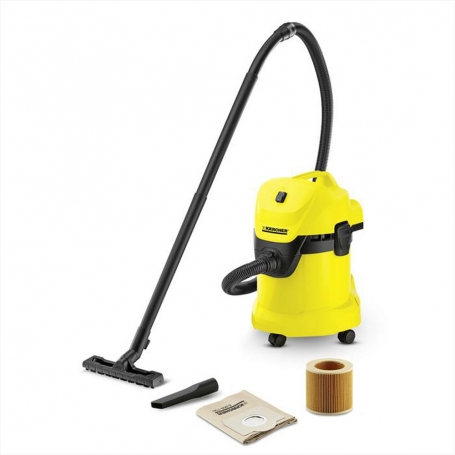 KARCHER KWD3 BIDONE ASPIRA SOLIDI/LIQUIDI 1000W SERBATOIO 17 LT CON SOFFIANTE COLORE GIALLO - PROMO
