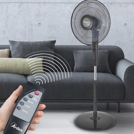 ARDES AR5S41PBT VENTILATORE A PIANTANA 5 PALE CON TELECOMANDO COLORE NERO - ARS41PBT
