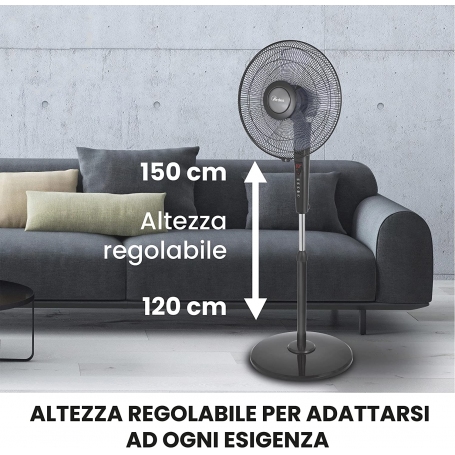 ARDES AR5S41PBT VENTILATORE A PIANTANA 5 PALE CON TELECOMANDO COLORE NERO - ARS41PBT