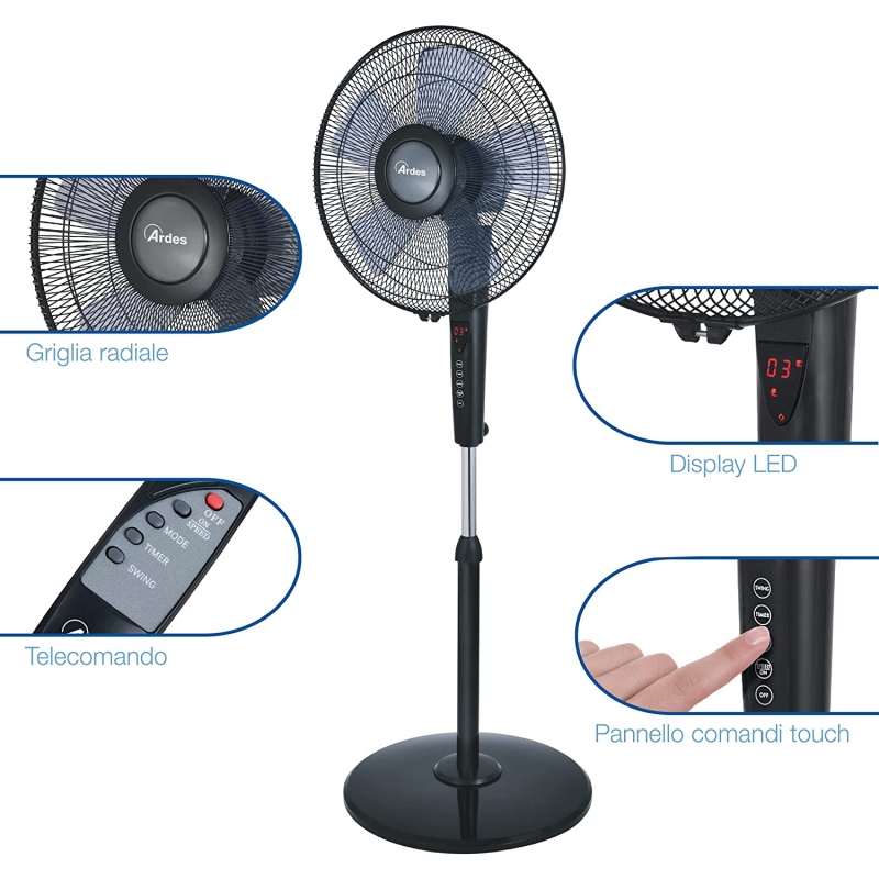 ARDES AR5S41PBT VENTILATORE A PIANTANA 5 PALE...