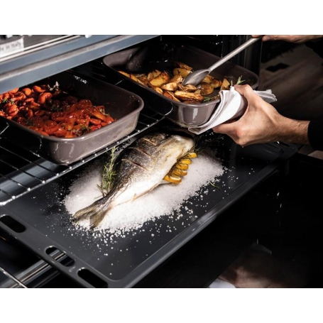 GLEM GAS AS854GX CUCINA 80x50 4 FUOCHI FORNO A GAS 61LT CON GRILL ELETTRICO SCALDAVIVANDE COLORE BIANCO