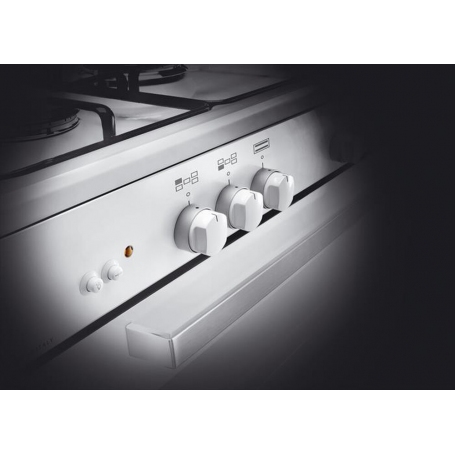 GLEM GAS AS854GX CUCINA 80x50 4 FUOCHI FORNO A GAS 61LT CON GRILL ELETTRICO SCALDAVIVANDE COLORE BIANCO