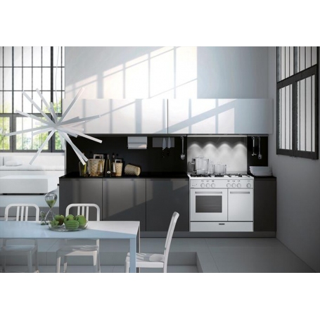 GLEM GAS AS854GX CUCINA 80x50 4 FUOCHI FORNO A GAS 61LT CON GRILL ELETTRICO SCALDAVIVANDE COLORE BIANCO
