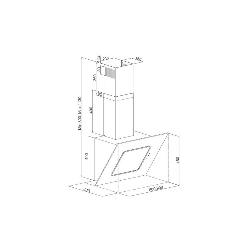 SILVERLINE 3422.9.733.01 CAPPA A PARETE 90 CM...