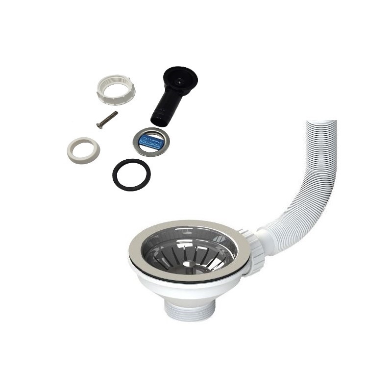 ELLECI COMPP90CTPLUXR KIT PILETTA 3,5 CON TROPPO PIENO 1 VIA INOX - PROMO