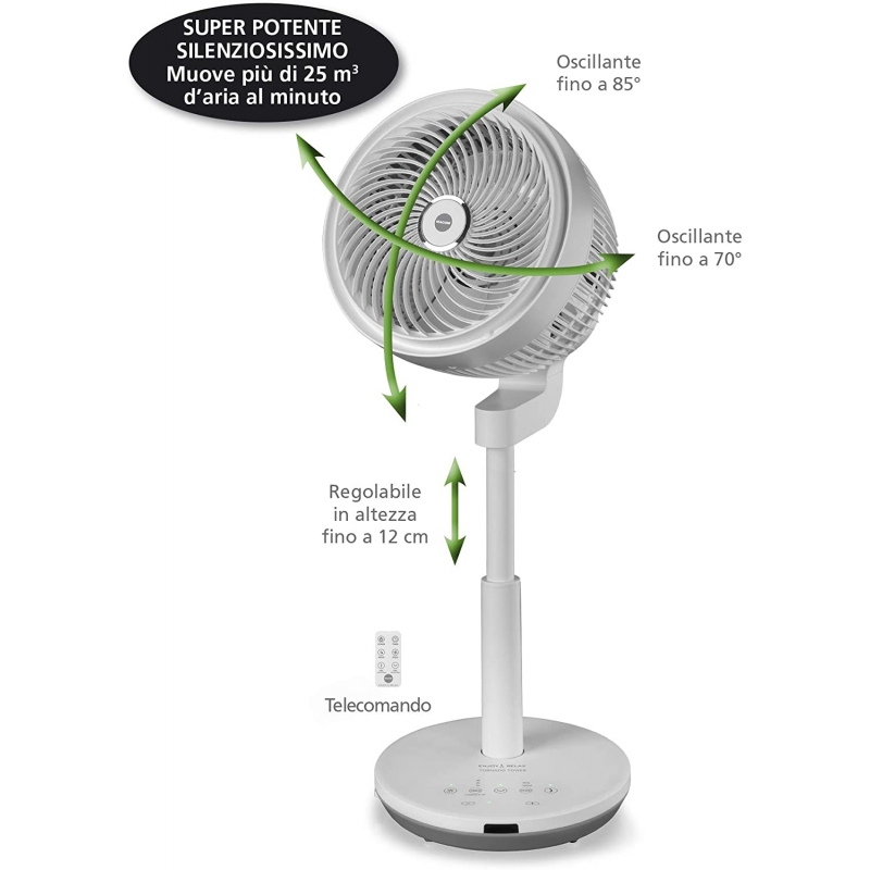 MACOM TORNADO TOWER VENTILATORE A PIANTANA 60W...