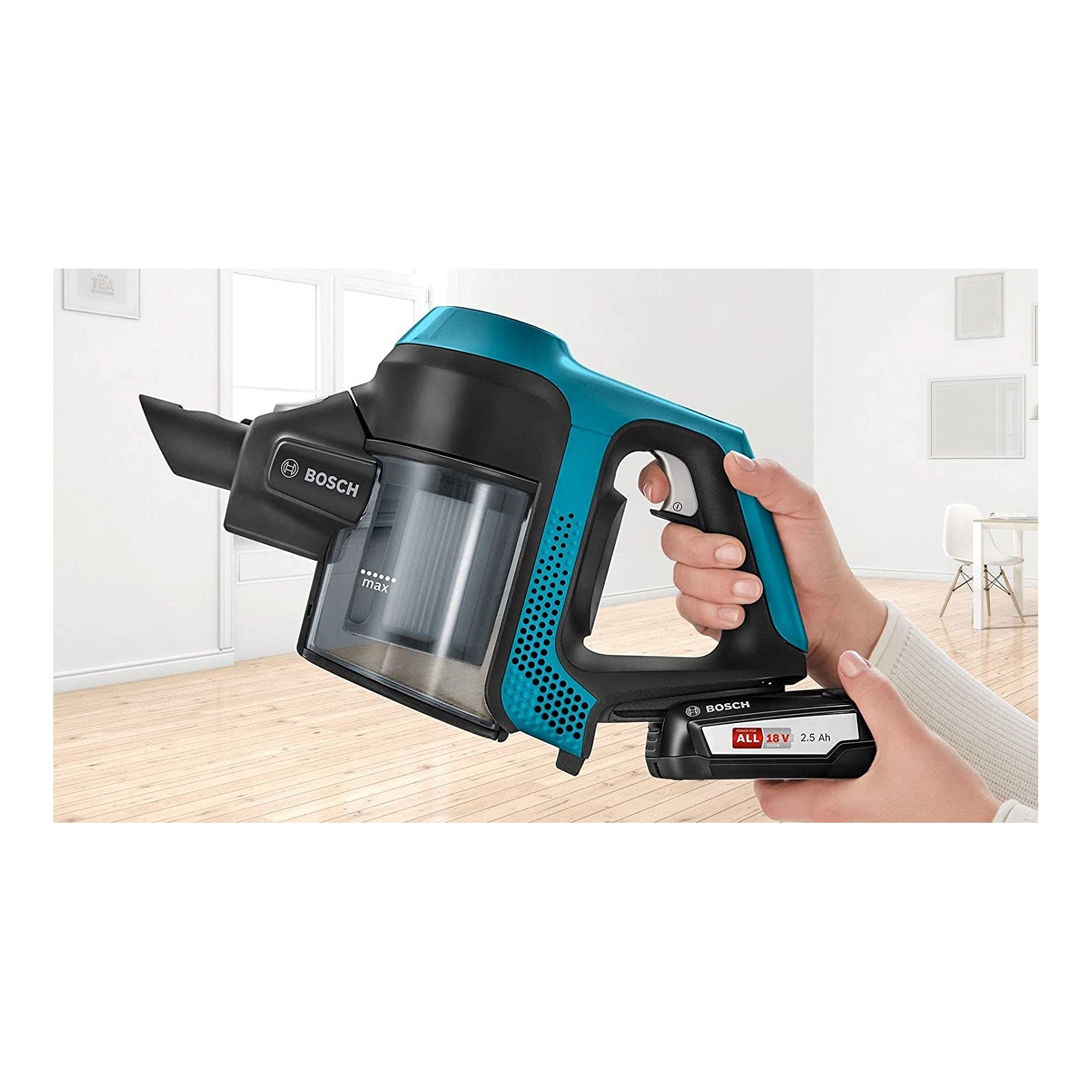 HOOVER HF122CAR 011 SCOPA ELETTRICA RICARICABILE SENZA SACCHETTO CAPIENZA  0.9LT COLORE BLU/TITANIO