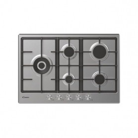 OUTLET CANDY O-CHG7WLWPX PIANO COTTURA 75CM 5 FUOCHI A GAS GRIGLIE IN GHISA COLORE INOX - PROTOCOLLO 075