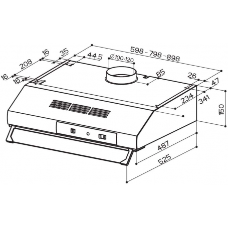 FABER TCH04 PLUS BK19A 741 CAPPA SOTTOPENSILE ASPIRANTE 90 CM COLORE NERO - 300.0557.490