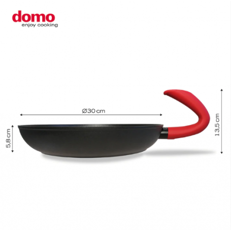 DOMO D80PA3001 PADELLA ALTA 30CM ANTIADERENTE COMPATIBILE CON INDUZIONE RIVESTIMENTO ANTIGRAFFIO COLORE NERO - PROMOZIONE