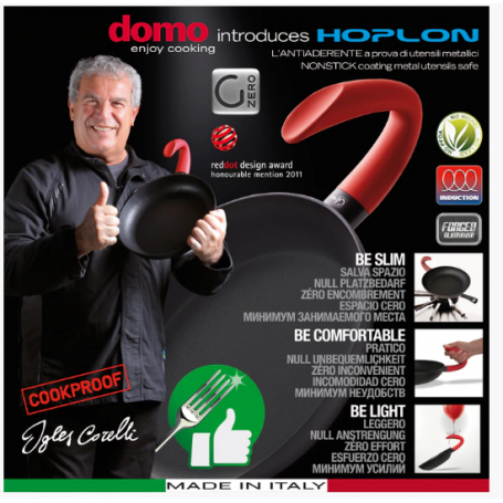 DOMO D80PA3001 PADELLA ALTA 30CM ANTIADERENTE COMPATIBILE CON INDUZIONE RIVESTIMENTO ANTIGRAFFIO COLORE NERO - PROMOZIONE
