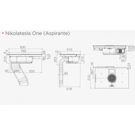 ELICA PRF0120977A NIKOLATESLA PIANO COTTUTRA A INDUZIONE 83CM CON CAPPA ASPIRANTE - IN VETRO NERO