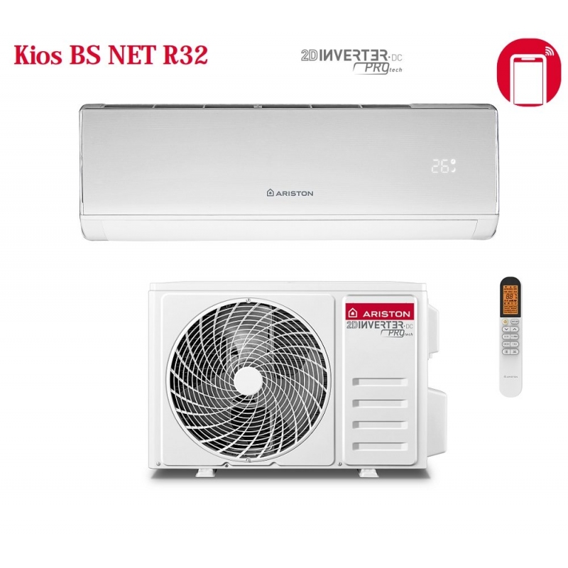 ARISTON KIOS BS R32 35 KIT CLIMATIZZATORE MONOSPLIT 12000 BTU INVERTER WIFI CLASSE A++/A+++