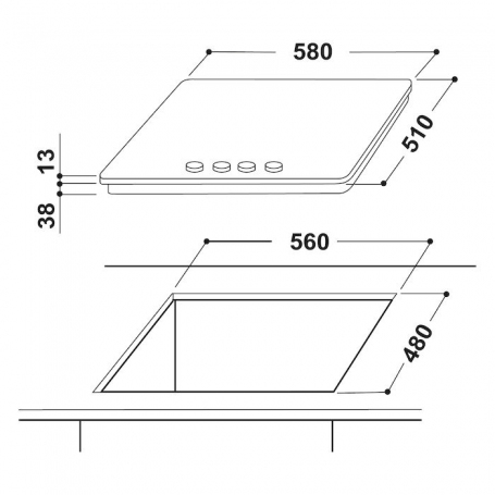 PIANO COTTURA INDESIT THP642IX  4 FUOCHI DA 60 CM - GARANZIA ITALIA - PROMOZIONE