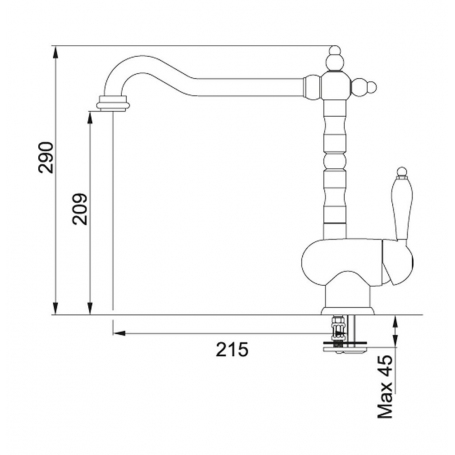FRANKE OLD ENGLAND 0737292 - 115.0028.205 MISCELATORE A CANNA ALTA COLORE BRONZATO - PROMO
